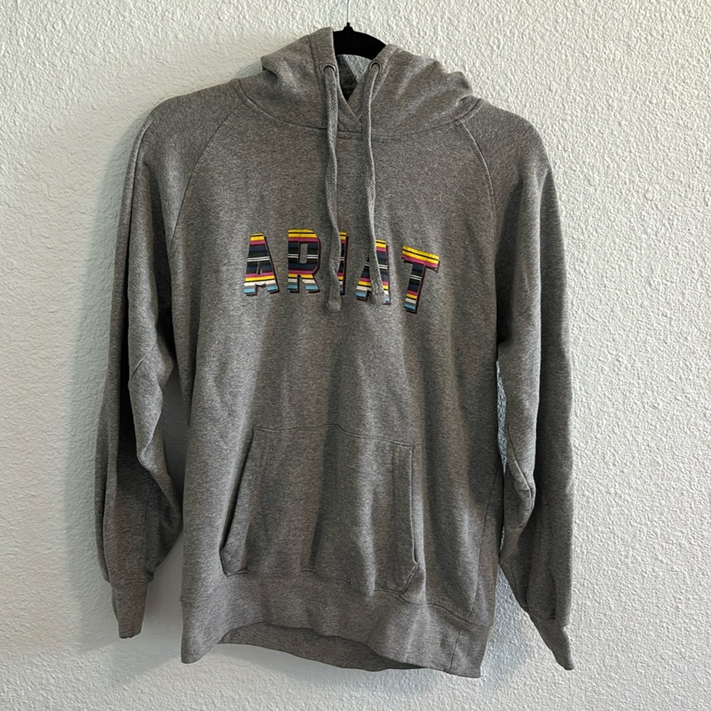 Ariat Gray Hoodie with Aztec Stripes